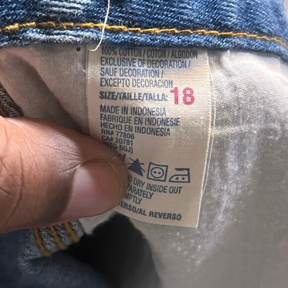 Tommy Hilfiger Women’s Plus Size 18 High Waisted Boyfriend Blue Jean Short Retro - Picture 3 of 8